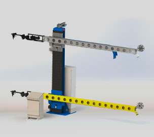 Geräteträger mit UP-Schweißanlage zum Längsnahtschweißen